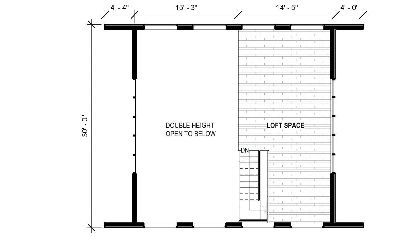 Modern Vacation Cabin Loft 30' x 30' Open Plan Cabin / Design Blueprint House Concept Pricing Plans