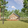 Smokies Cabin Plans 24x28 - Modern Cottage Blueprints - Vacation Home Design