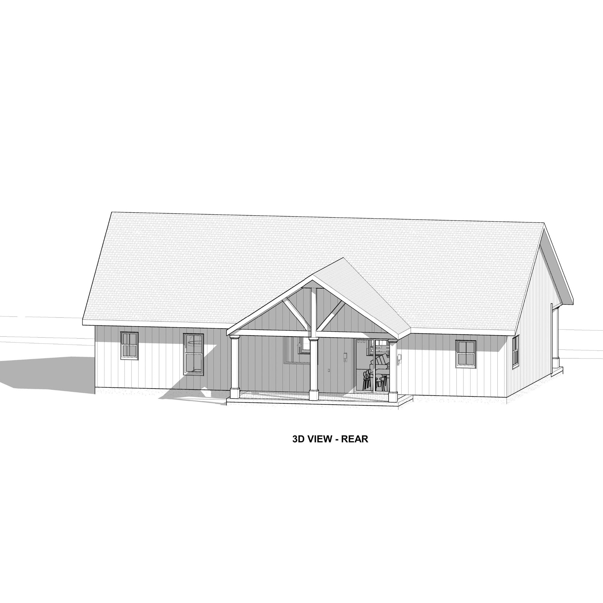 Homestead 3 bed 2.5 bath (60'x30') 1800 SF Custom House Plans and Blueprints
