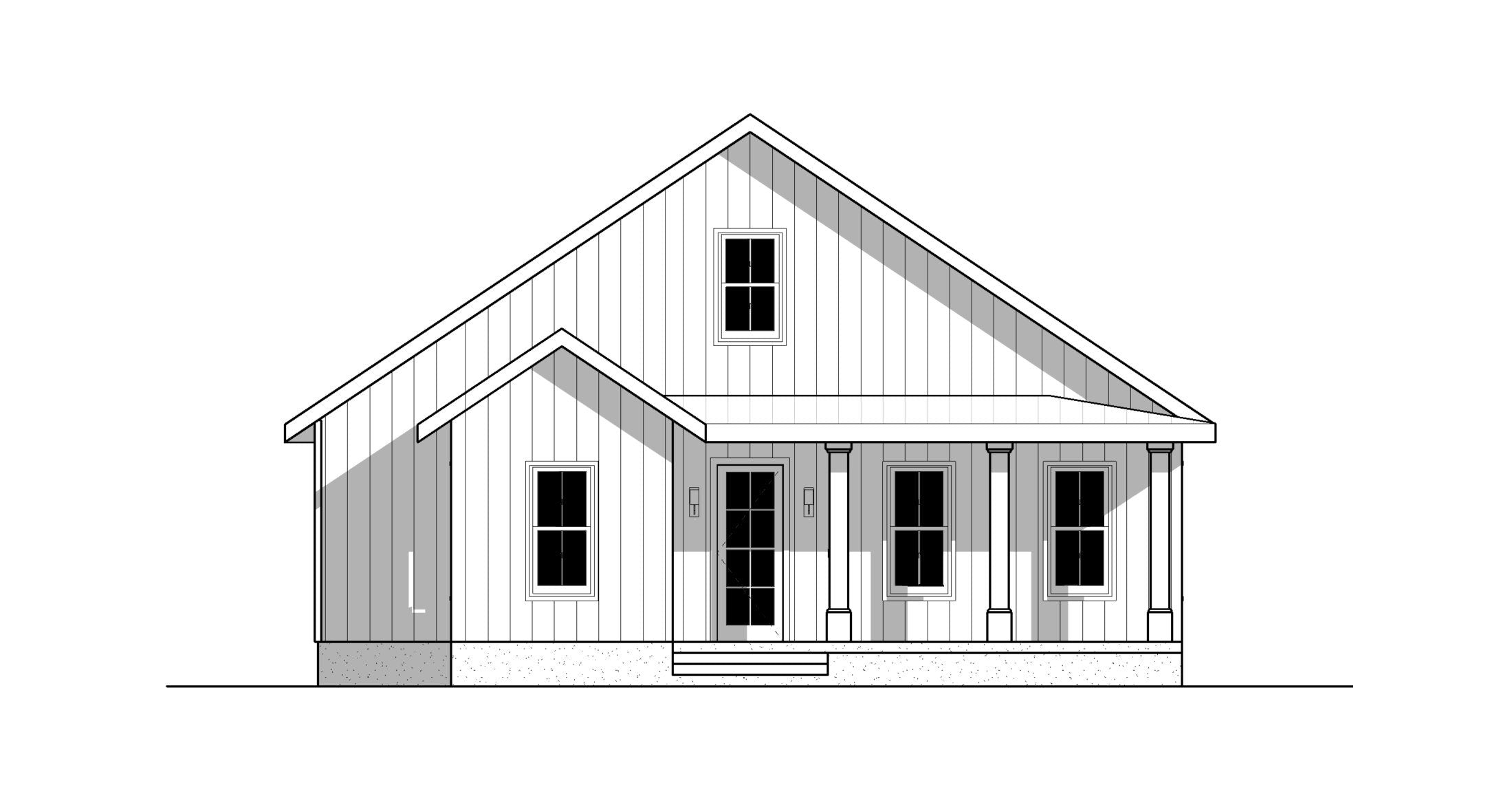 Affordable 39' x 36' Cottage - 2 Bed 2 Bath - Custom 1230SF Idyllic Cottage House Blueprint
