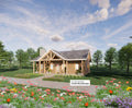 American Cottage House Plan 40x26 - 3 Bed 1040 SF - Custom Home Blueprints
