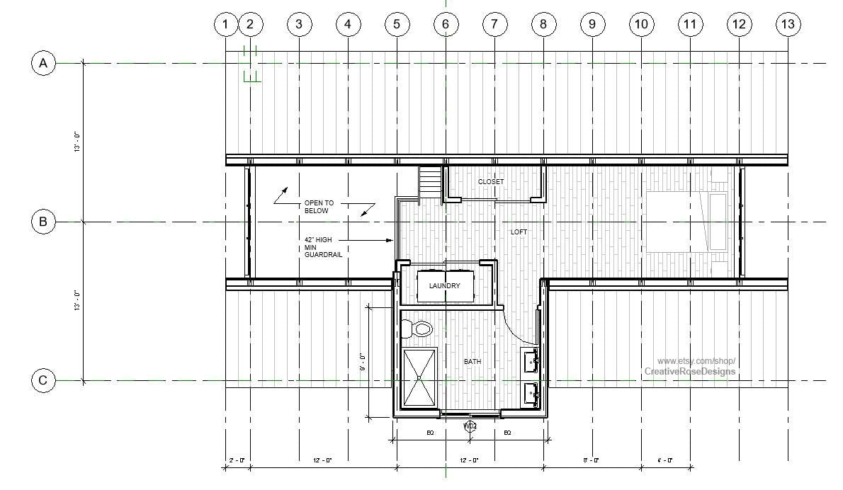 Spacious Sunset Modern A Frame 26' x 40' / Vacation Cabin / A-Frame House Design Concept Plans Blueprint