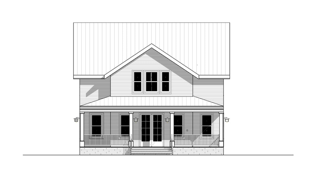 Two Story Farmhouse Plan 4 bed 4 bath (58x35') Custom House Plans and Blueprints