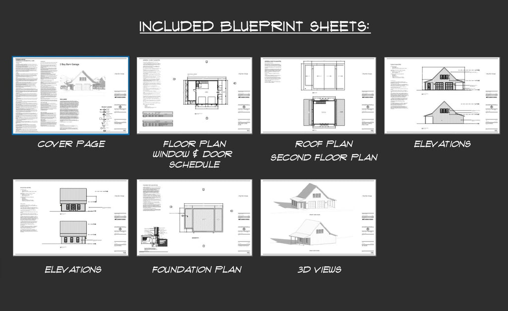 2 Bay Barn Garage Floor Plan, 2 story garage and workshop. 1100 sq ft.